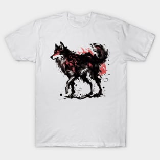 Chinese Style Ink Wolf T-Shirt